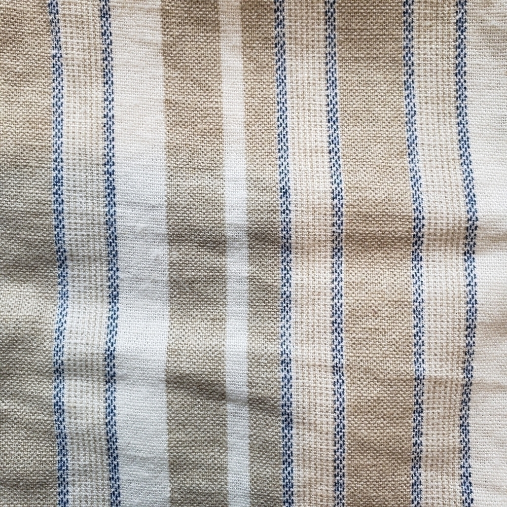🛑 2 / $40 Sale! BRIGGS Linen Blend Beige & White Striped S… - Picture 12 of 14